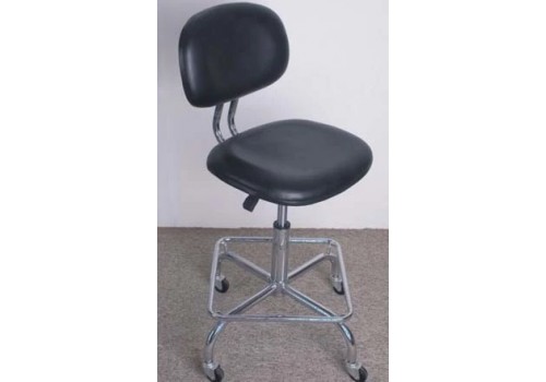 Black Anti Static Leather Chair with Foot Ring